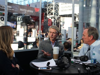 Co-host Ellen Davis (left) with Buddy Teaster (middle) and host Bill Thorne (right).